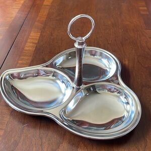 Vintage Shelton Ware Server triple divided with wood handle server